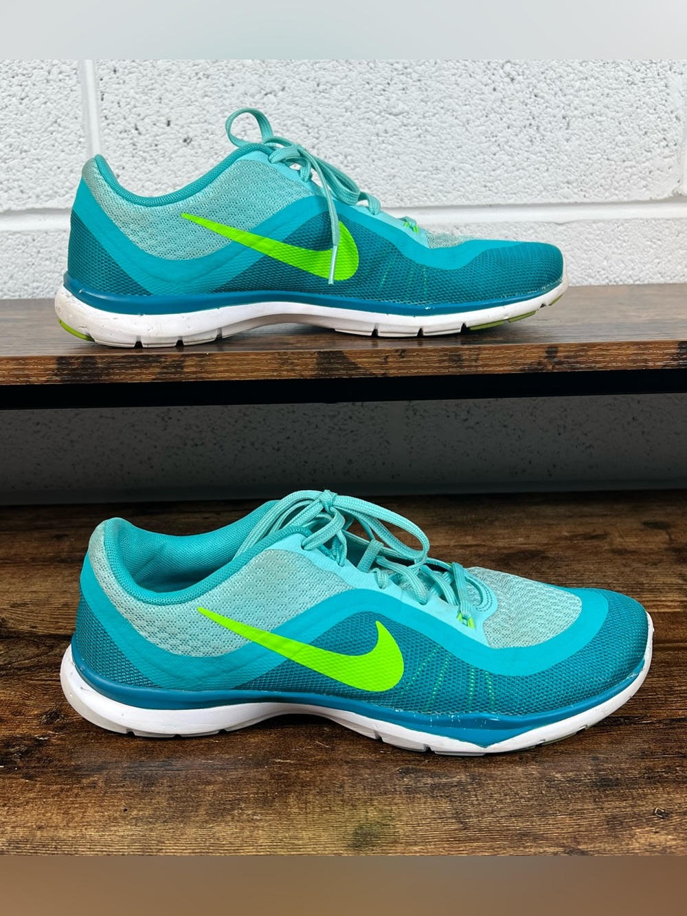 Nike Sneakers Flex Trainer 6 Turquoise Running Shoes 831217-300 Women's 9